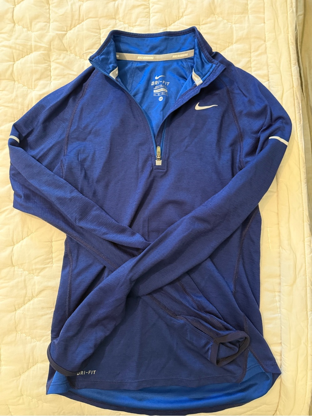 Nike Blue Dri-FIT Quarter-Zip Running Top